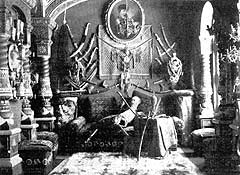 Кабинет-музей В. В. Тарновского. Хозяин с саблей Мазепы в руках. Со старого фото