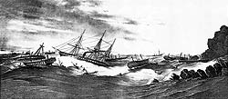 Крушение корабей турецко-англо-французского флота у Балаклавы во время шторма 2 ноября 1854 года