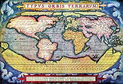 Карта вселенной по Аврааму Ортелиусу (1571 г.
